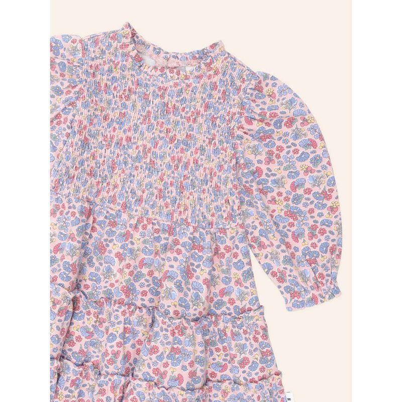 Huxbaby Vintage Floral Puff Long Sleeve Shirred Dress 1-2Y image number 2